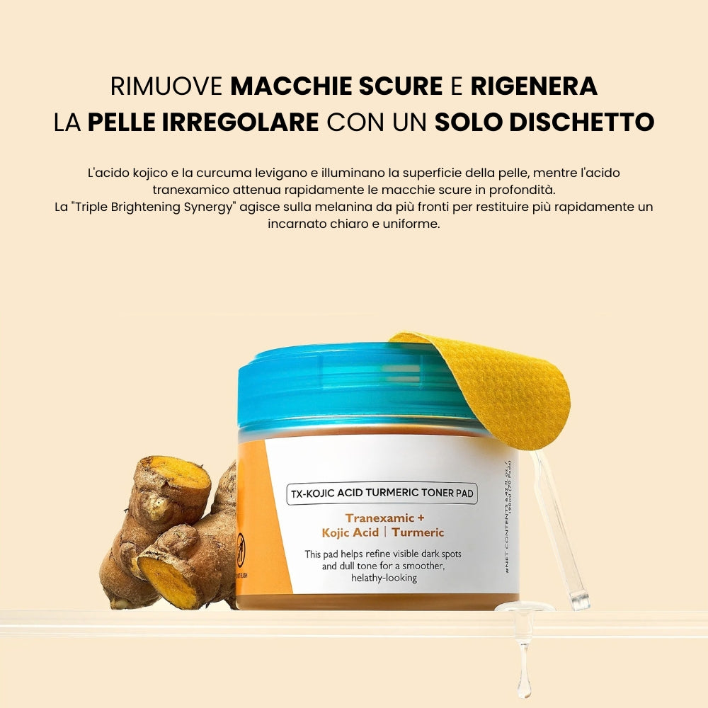 Dischetti Tonificanti all'acido Kojico e Curcuma (70 pezzi)